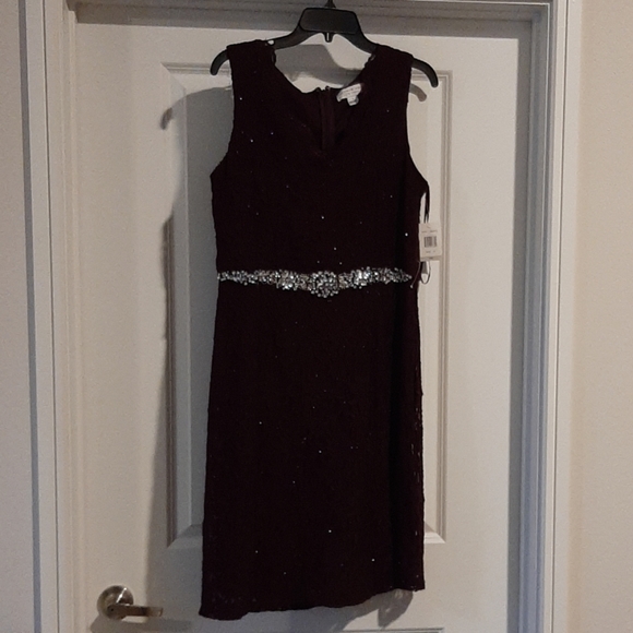 jackie jon Dresses & Skirts - NWT purple lace dress with beading